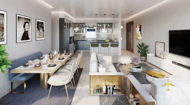 Luxury 2 BHK Living & Dining Room - MVN Aero One
